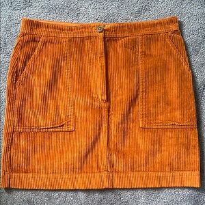 GAP Orange Ribbed Pencil Mini Skirt